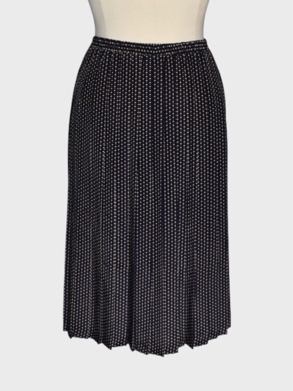 Leslie Fay Pleated Polka Dot Midi Skirt
